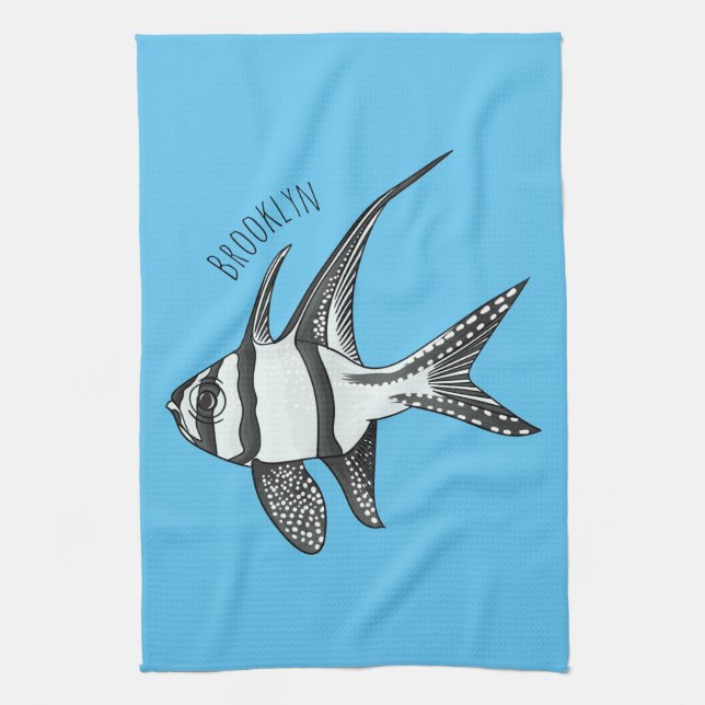 Paño De Cocina Ilustracion personalizado de peces cardinales de B (Vertical)