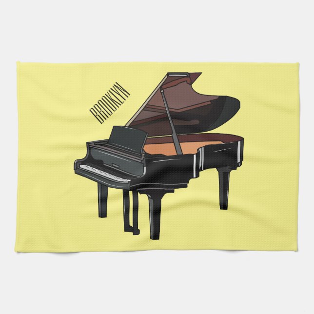 Paño De Cocina Ilustracion personalizado de piano (Horizontal)