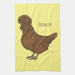 Paño De Cocina Ilustracion personalizado de pollo polaco Chamois