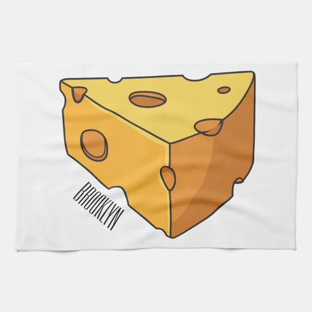 Paño De Cocina Ilustracion personalizado de queso (Horizontal)