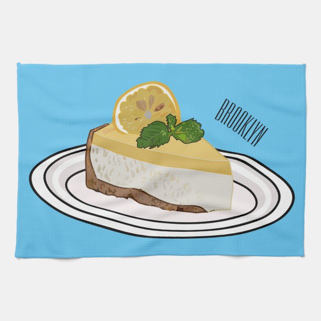 Paño De Cocina Ilustracion personalizado de queso de limón (Horizontal)