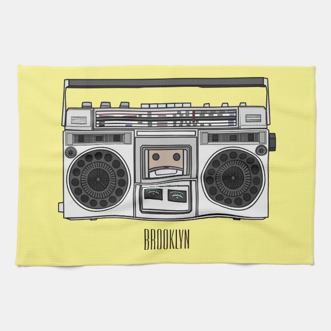 Paño De Cocina Ilustracion personalizado de radio (Horizontal)