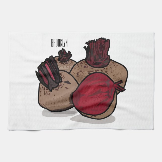 Paño De Cocina Ilustracion personalizado de remolacha (Horizontal)