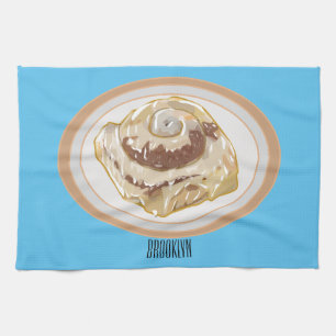 Paño De Cocina Ilustracion personalizado de rollo de canela