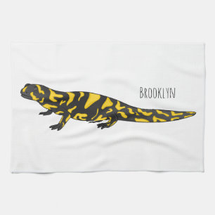 Paño De Cocina Ilustracion personalizado de salamandra tigre