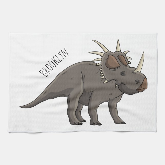 Paño De Cocina Ilustracion personalizado de Styracosaurus (Horizontal)