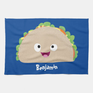 Paño De Cocina Ilustracion personalizado de taco alegre sonriente
