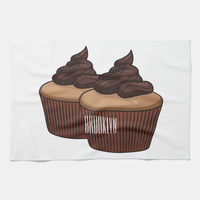 Paño De Cocina Ilustracion personalizado de tarta (Horizontal)