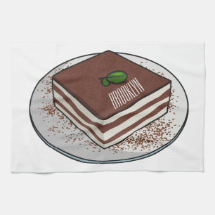 Paño De Cocina Ilustracion personalizado de tarta de Tiramisu