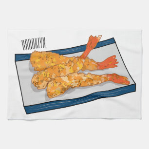 Paño De Cocina Ilustracion personalizado de tempura gambas