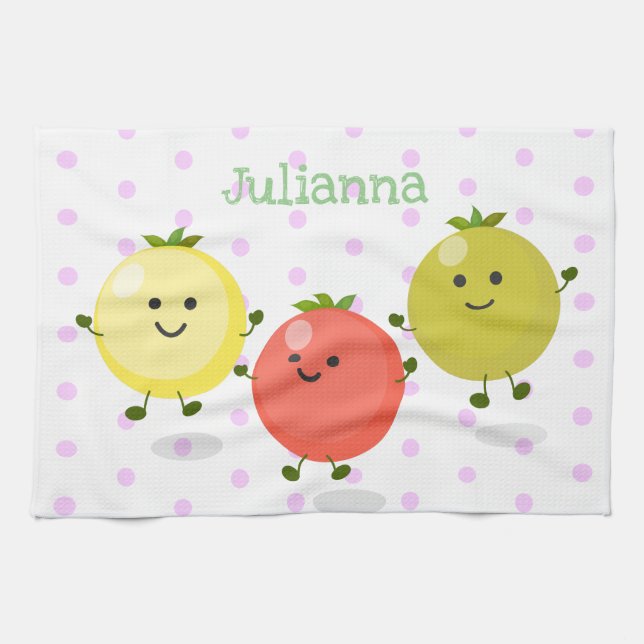 Paño De Cocina Ilustracion personalizado de tomates de cerezo (Horizontal)