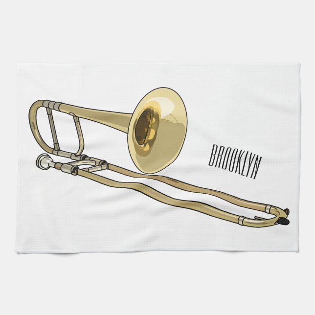 Paño De Cocina Ilustracion personalizado de Trombone (Horizontal)
