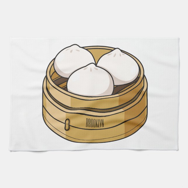 Paño De Cocina Ilustracion personalizado Dim sum (Horizontal)