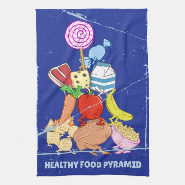 Paño De Cocina Ilustracion personalizado divertido de la pirámide (Vertical)
