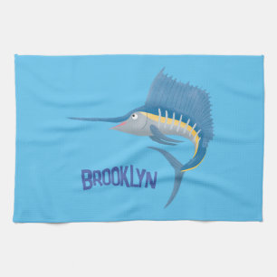 Paño De Cocina Ilustracion personalizado divertido de pez espada