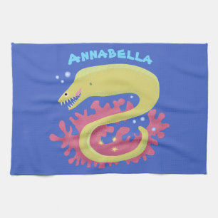 Paño De Cocina Ilustracion personalizado gracioso de moray verde