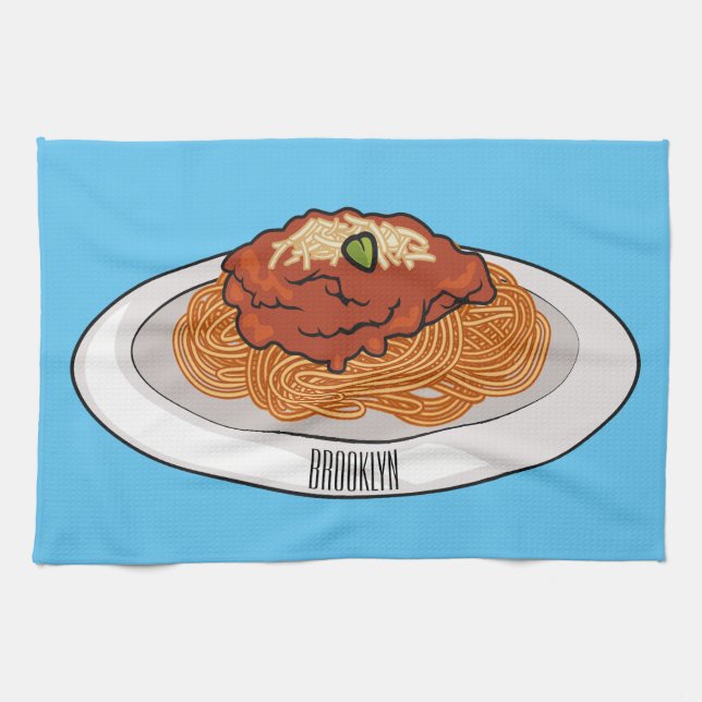 Paño De Cocina Ilustracion personalizado Spaghetti (Horizontal)