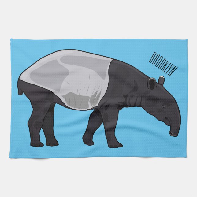 Paño De Cocina Ilustracion personalizado Tapir (Horizontal)