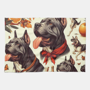 Paño De Cocina Ilustracion Vintage Cane Corso