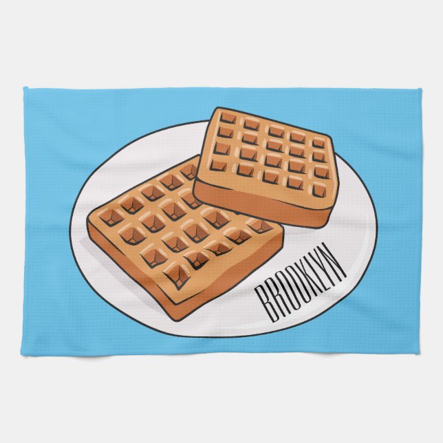 Paño De Cocina Ilustracion Waffle personalizado (Horizontal)