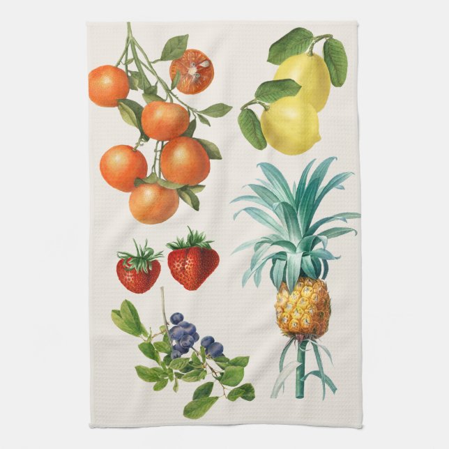 Paño De Cocina Ilustraciones de Frutas Antiguas (Vertical)