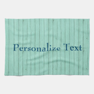 Paño De Cocina Imagen azul personalizada de la madera