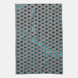 Paño De Cocina Imagen cian bajo placas grises, formas rectangular