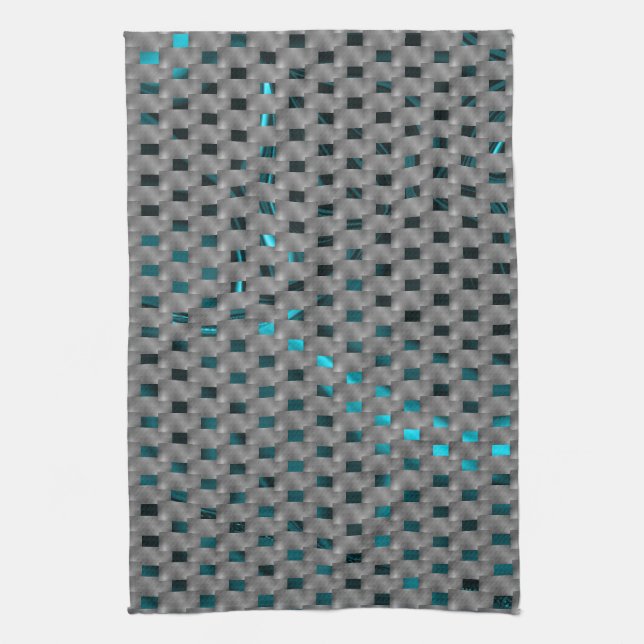 Paño De Cocina Imagen cian bajo placas grises, formas rectangular (Vertical)