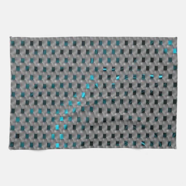 Paño De Cocina Imagen cian bajo placas grises, formas rectangular (Horizontal)