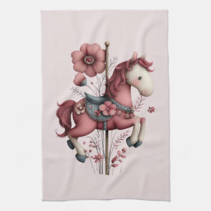 Paño De Cocina Imagen de caballo de carrusel caprichoso