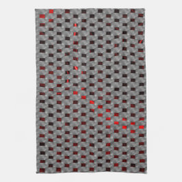 Paño De Cocina Imagen roja bajo placas grises, formas rectangular