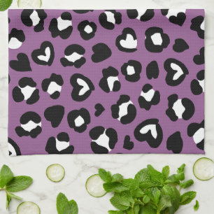 Paño De Cocina Impresión animal, leopardo morado, puntos de chita