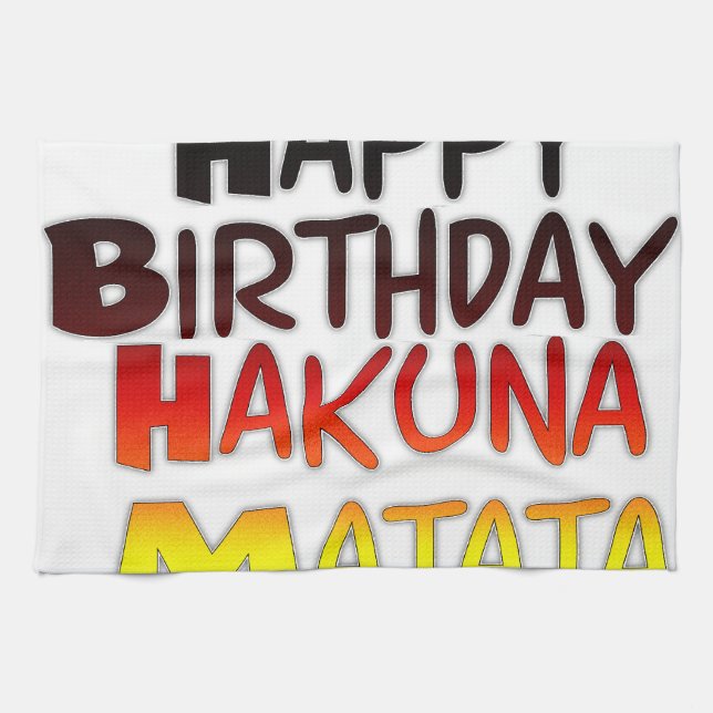 Paño De Cocina Impresión artística del cumpleaños Hakuna Matata (Horizontal)
