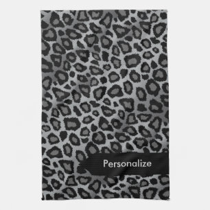 Paño De Cocina Impresión de animales de leopardo gris de la jung