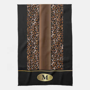 Paño De Cocina Impresión de animales en jaguar negro, marrón y 