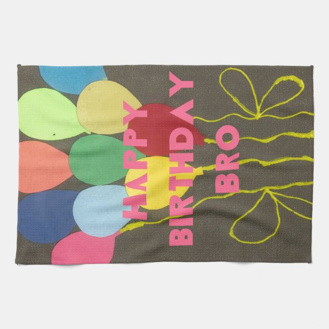 Paño De Cocina Impresión de arte de cumpleaños feliz (Horizontal)