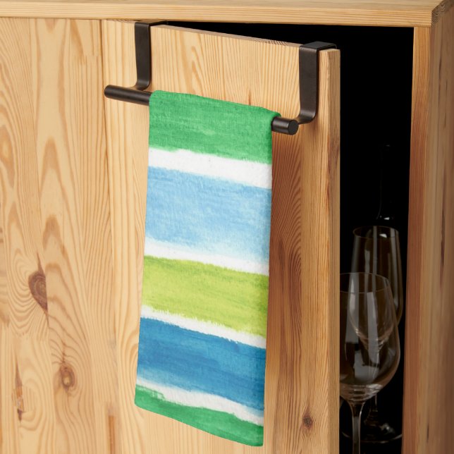 Paño De Cocina Impresión de arte de franjas de mar (Pliegue de tercios)