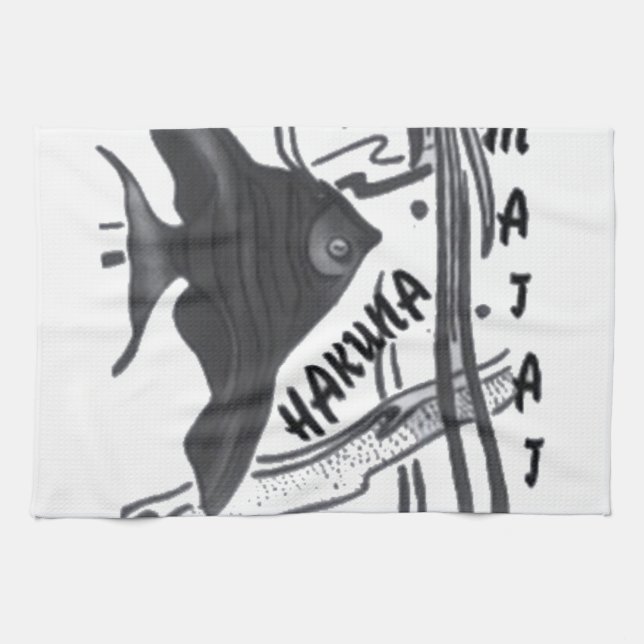 Paño De Cocina Impresión de arte de pescado de Hakuna Matata (Horizontal)