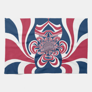 Paño De Cocina Impresión de arte del Kaleidoscope Azul Rojo