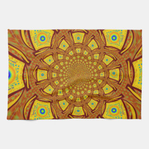 Paño De Cocina Impresión de arte en Kaleidoscope dorado