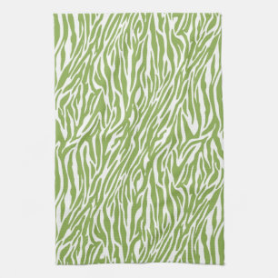 Paño De Cocina Impresión de cebra de safari verde