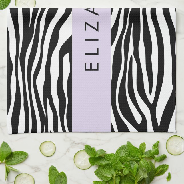 Paño De Cocina Impresión de cebra, franjas, negro y blanco, su no (Doblado)