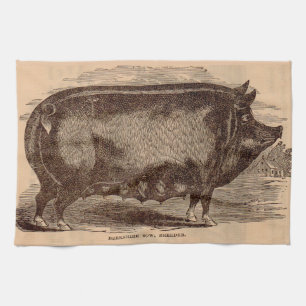 Paño De Cocina Impresión de cerdos del siglo XIX Berkshire sow no