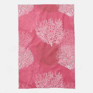 Paño De Cocina Impresión de coral por ventilador, tonos de cocina