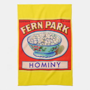 Paño De Cocina Impresión de la etiqueta de grits hominy de Fern P
