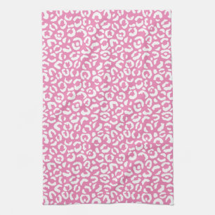 Paño De Cocina Impresión de Leopardo Blanco Girly Glam