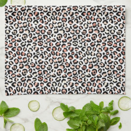 Paño De Cocina Impresión de leopardo blanco rosado de Rubor