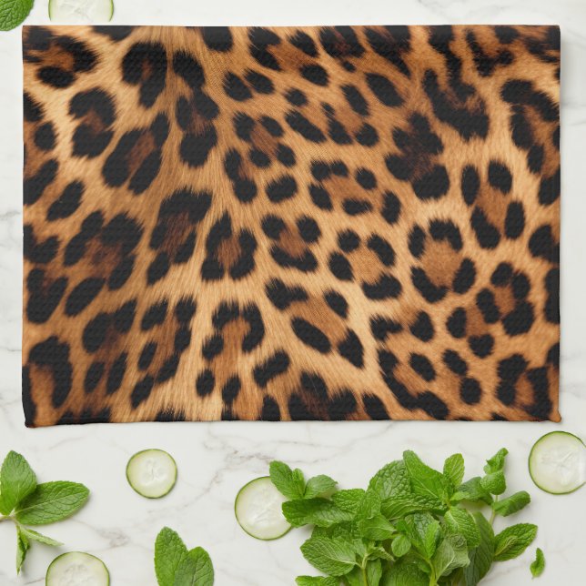 Paño De Cocina Impresión de leopardo marrón de moda (Doblado)