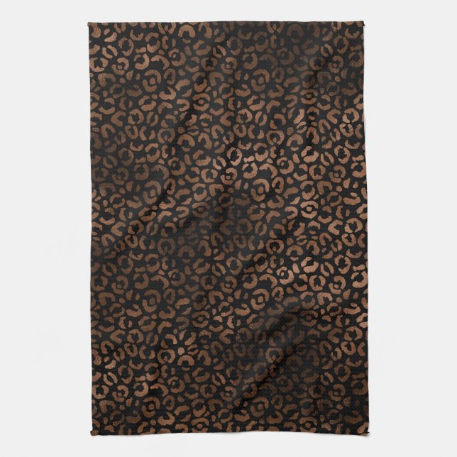 Paño De Cocina Impresión de Leopardo Negro Glam Brown (Vertical)