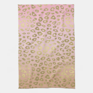 Paño De Cocina Impresión de Leopardo Ombre Rosa